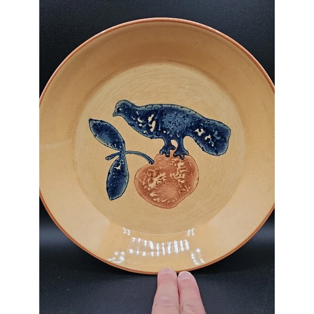 America by Pfaltzgraff Pie Serving Plate Bird & Apple Center b83